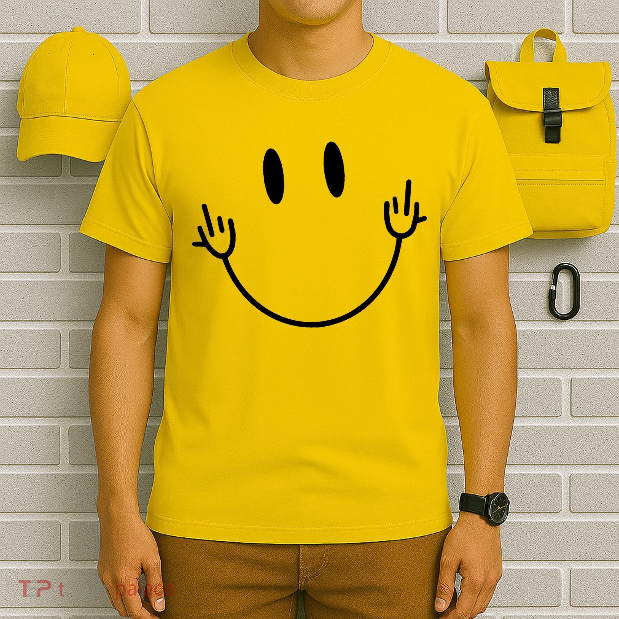 Funny Smiley Middle Finger Smile Face T-Shirt