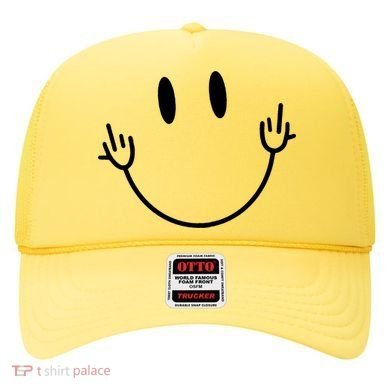 Funny Smiley Middle Finger Smile Face Hat