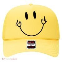 Funny Smiley Middle Finger Smile Face Hat thumb 0