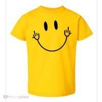 Funny Smiley Middle Finger Smile Face Toddler T-Shirt thumb 0