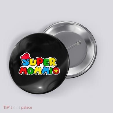Funny Super Mommio Mother's Day Gamer Button