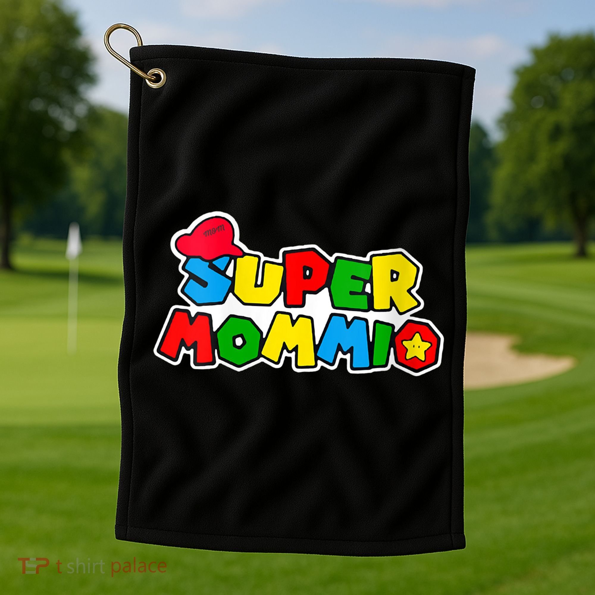 Funny Super Mommio Mother's Day Gamer Golf Towel