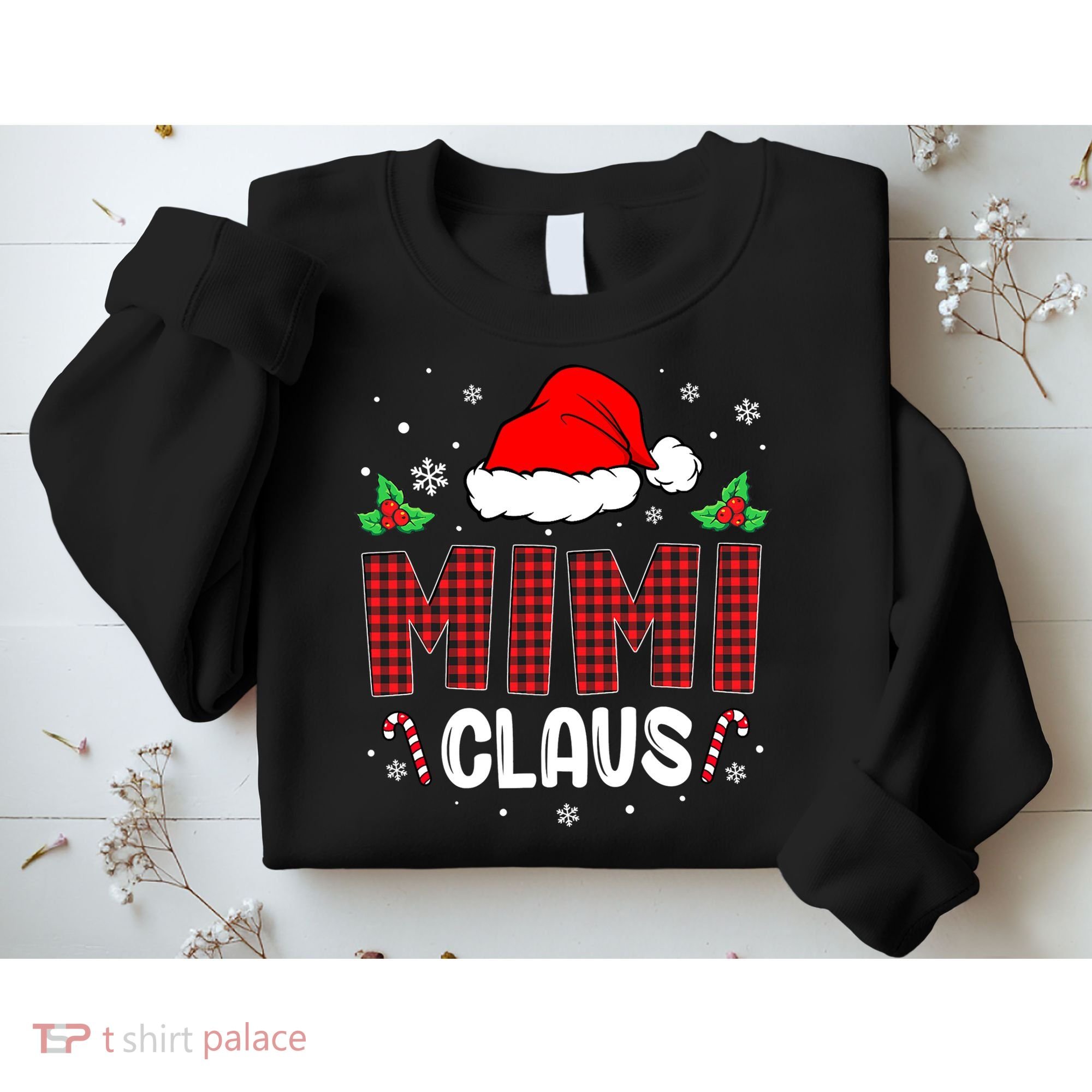 Funny Santa Mimi Claus Christmas Matching Family Sweatshirt