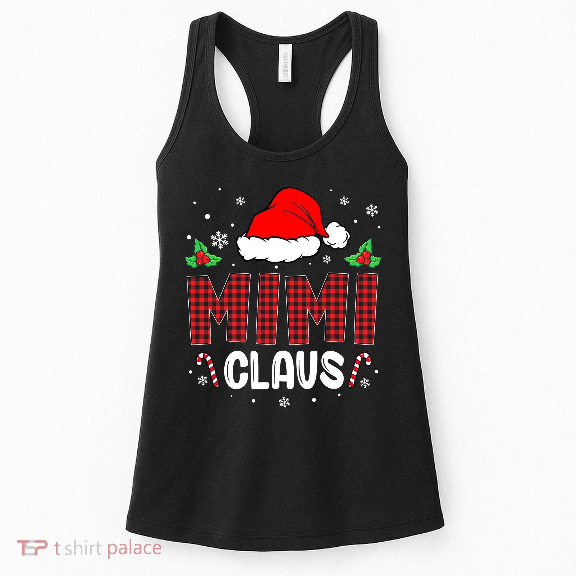 Funny Santa Mimi Claus Christmas Matching Family Women's Tank Top