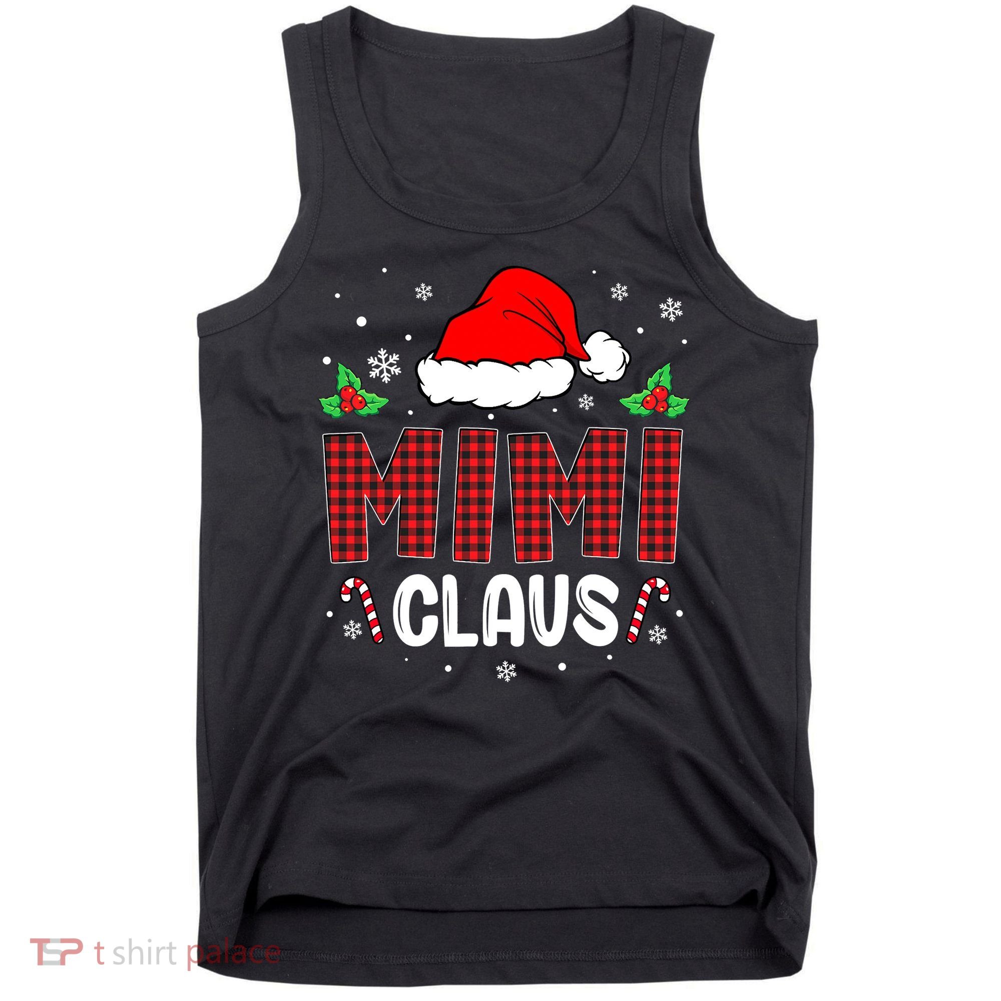 Funny Santa Mimi Claus Christmas Matching Family Tank Top