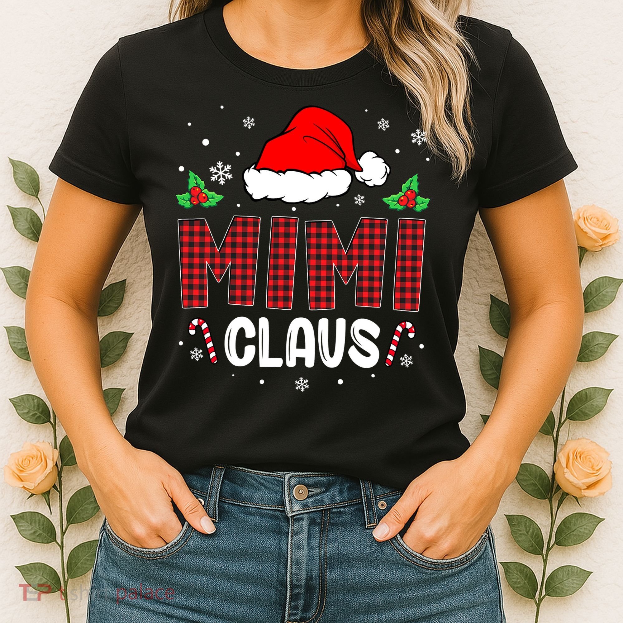 Funny Santa Mimi Claus Christmas Matching Family Women's T-Shirt