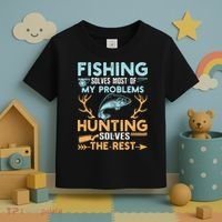 Fishing Solves Most Of My Problems Hunting Solves The Rest Pullo Toddler T-Shirt thumb 3
