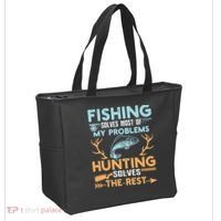 Fishing Solves Most Of My Problems Hunting Solves The Rest Pullo Tote Bag thumb 2