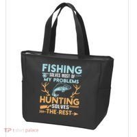 Fishing Solves Most Of My Problems Hunting Solves The Rest Pullo Tote Bag thumb 3