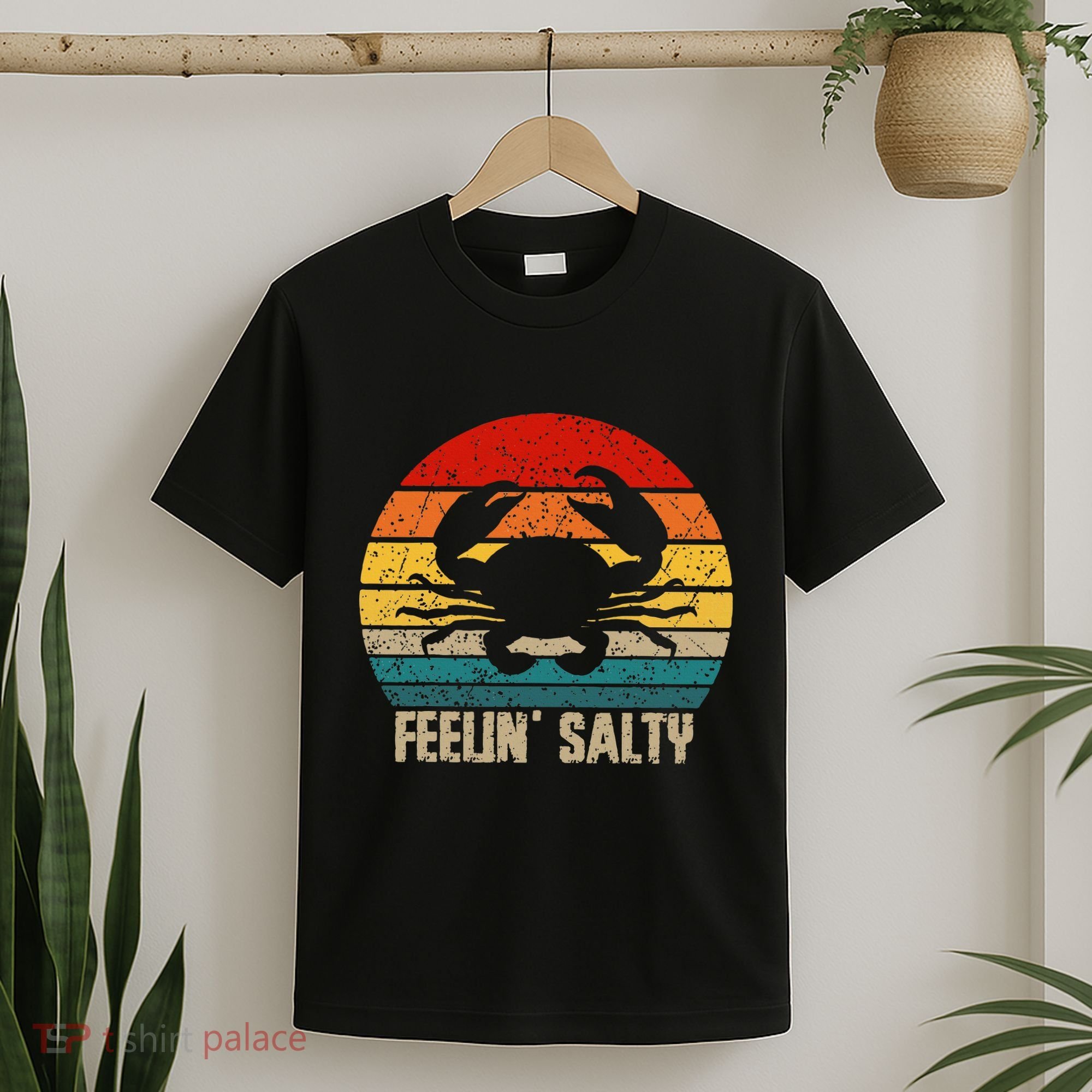 Feelin Salty Maryland Crab Sunset Graphic T-Shirt