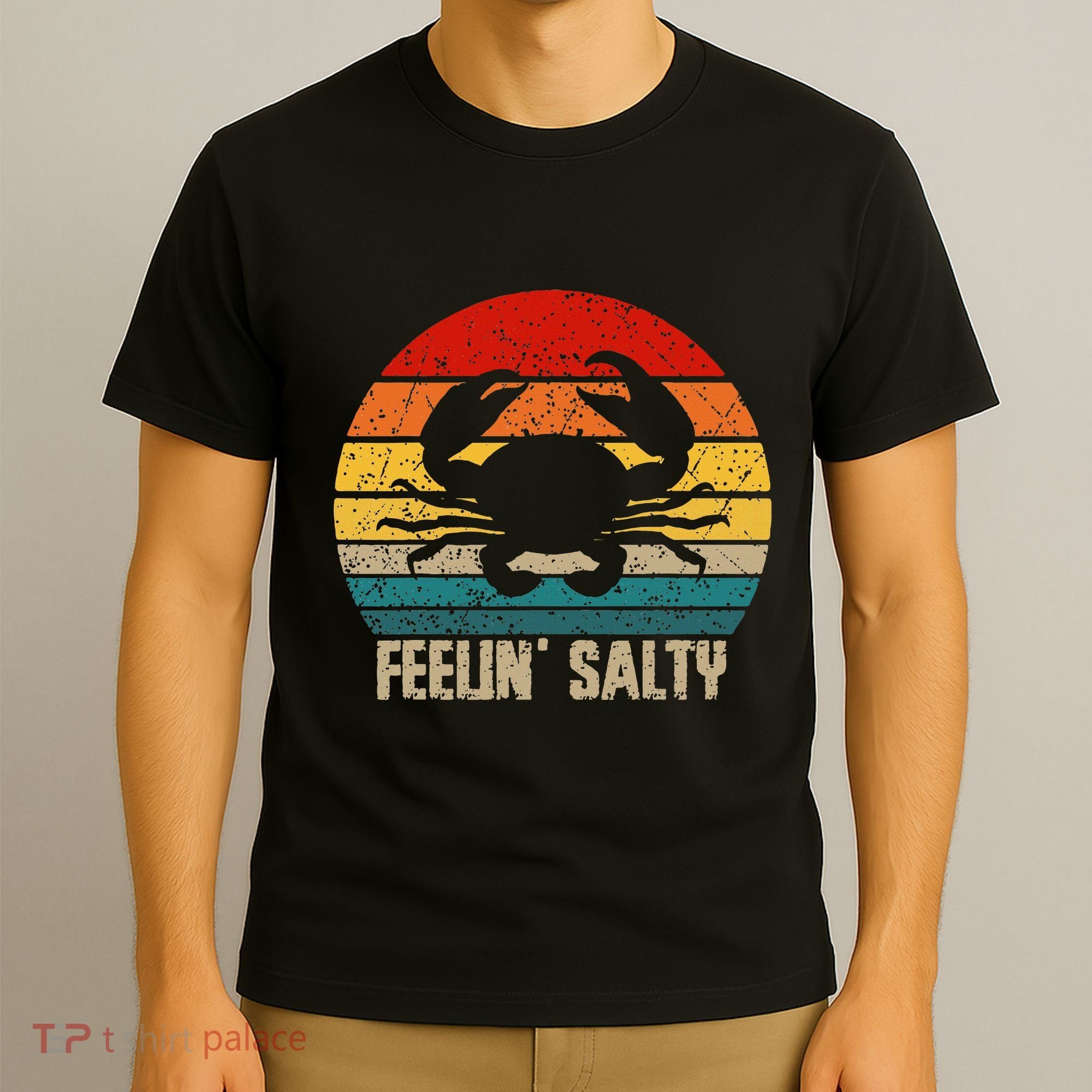 Feelin Salty Maryland Crab Sunset Graphic T-Shirt