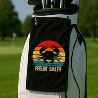 Feelin Salty Maryland Crab Sunset Graphic Golf Towel thumb 2