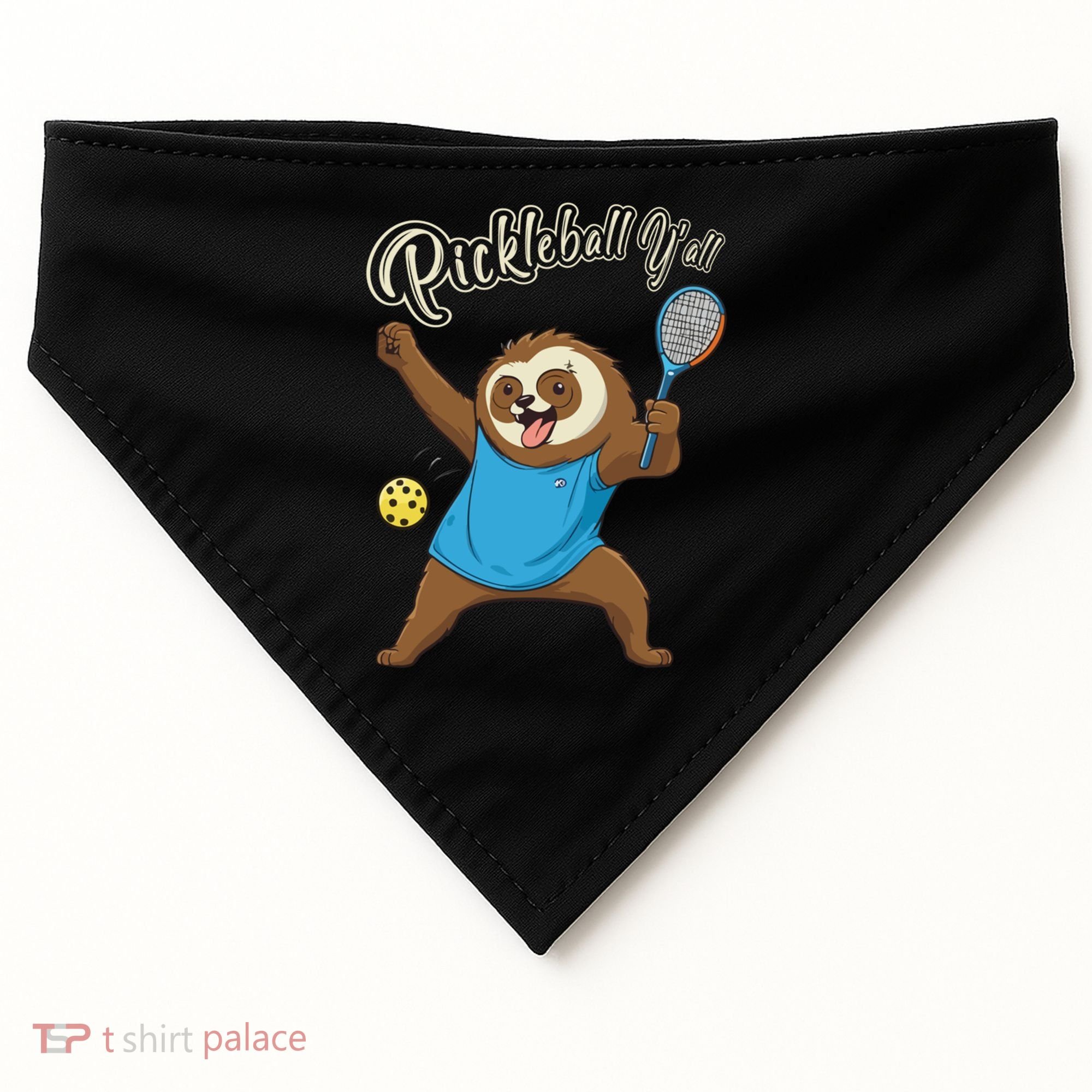 Funny Sloth Mode Pickleball Player Gift USA-Made Doggie Bandana