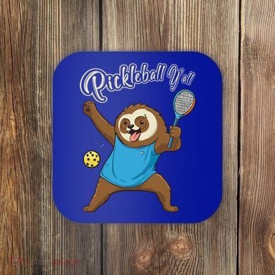 Funny Sloth Mode Pickleball Player Gift Coaster