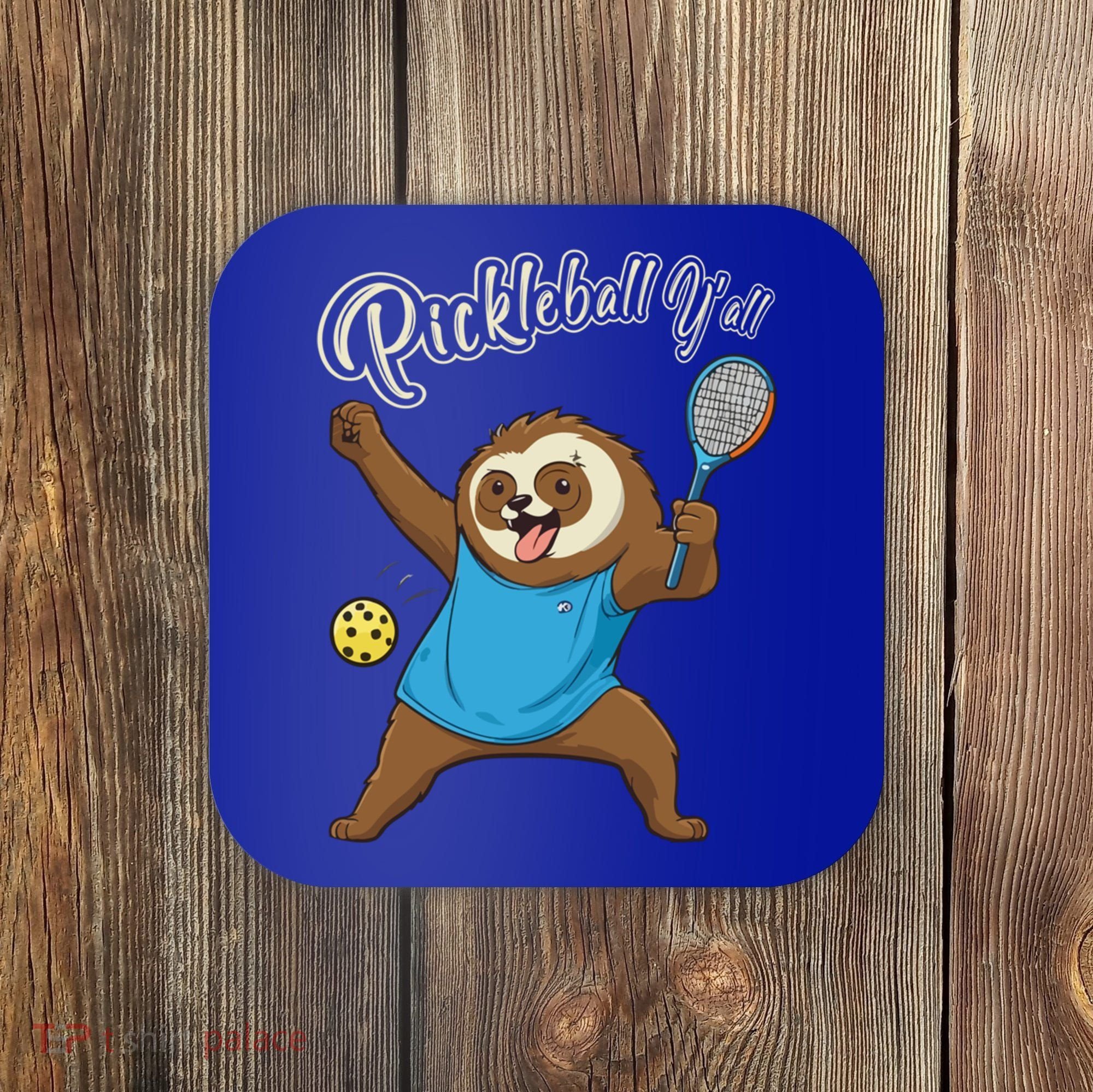 Funny Sloth Mode Pickleball Player Gift Coaster