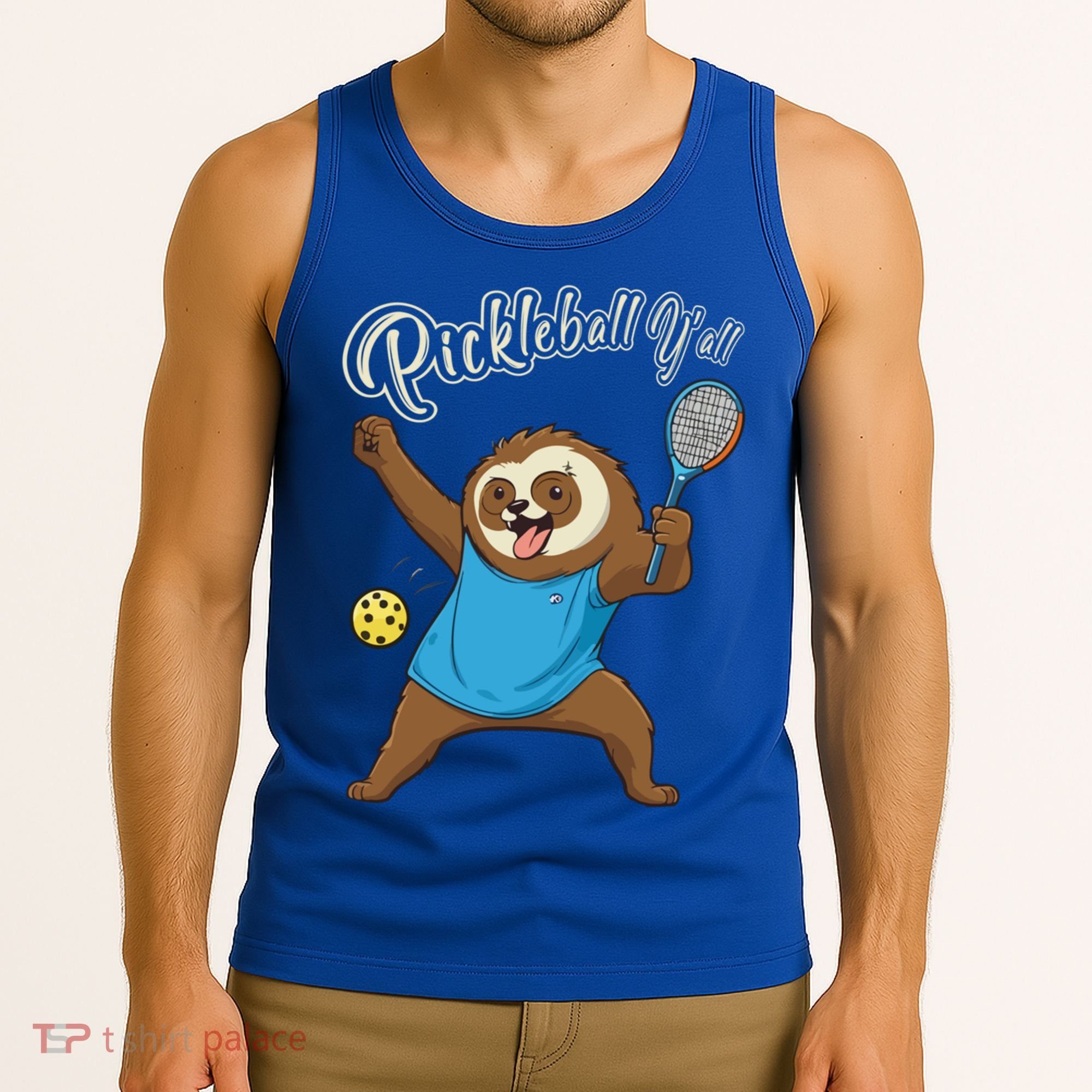 Funny Sloth Mode Pickleball Player Gift Tank Top