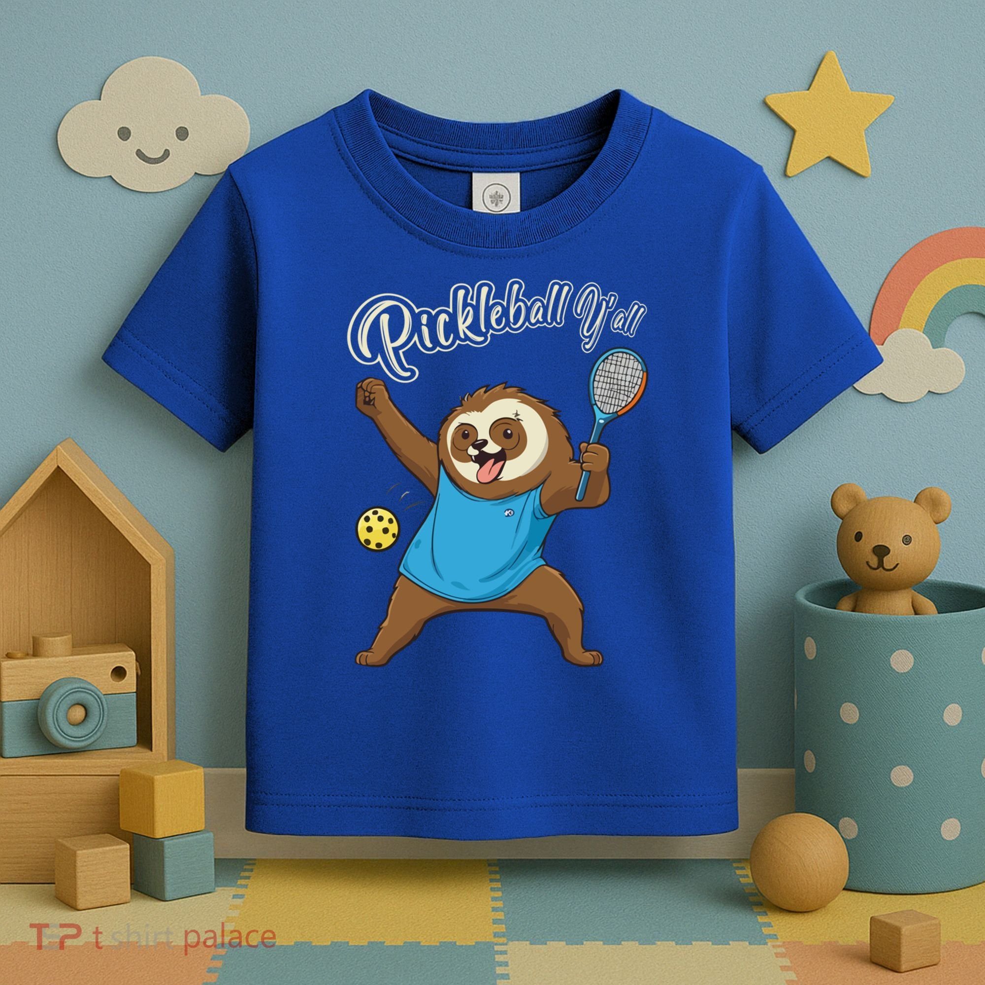 Funny Sloth Mode Pickleball Player Gift Toddler T-Shirt