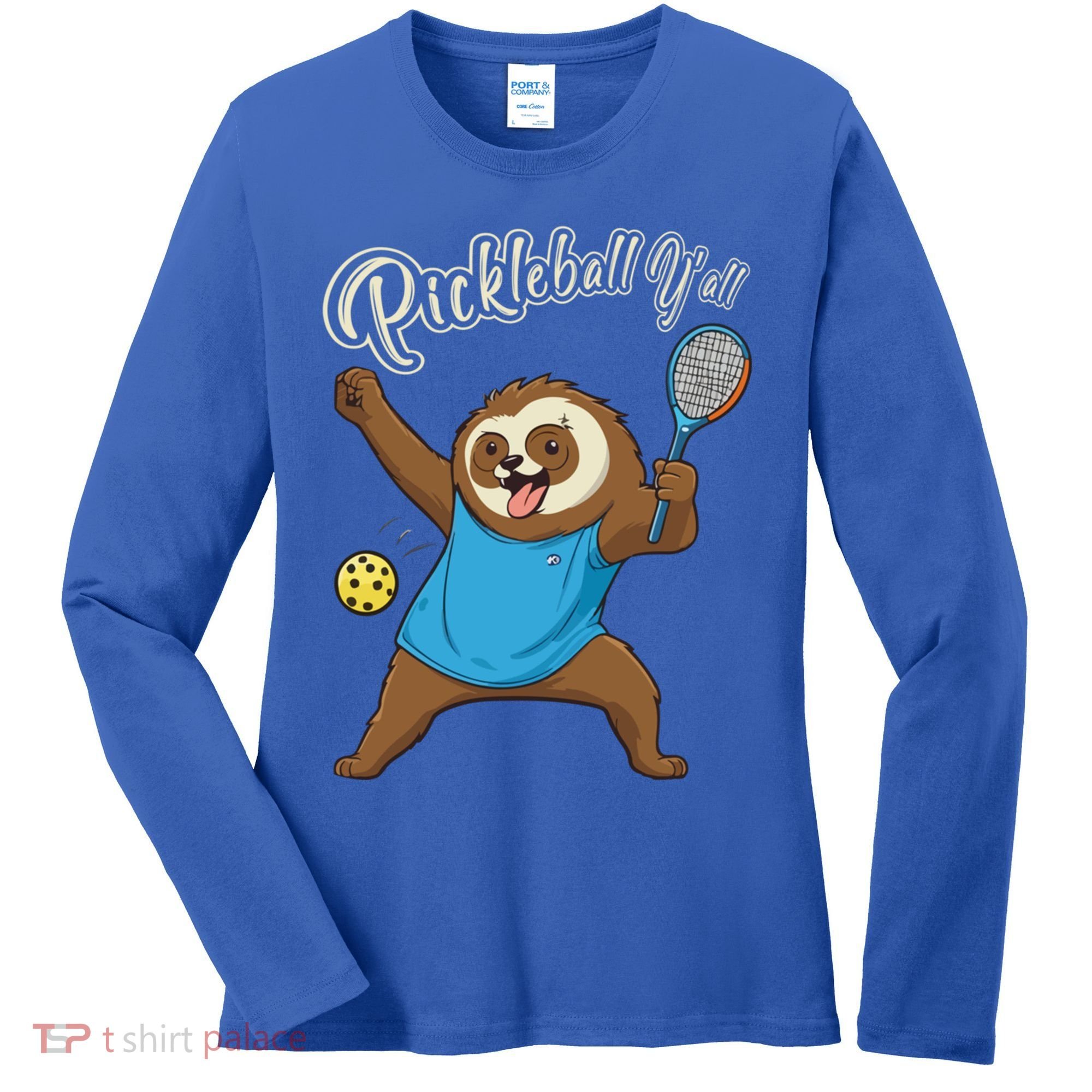 Funny Sloth Mode Pickleball Player Gift Women's Long Sleeve Shirt