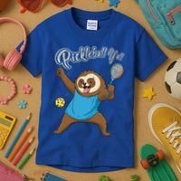 Funny Sloth Mode Pickleball Player Gift Kids T-Shirt thumb 3