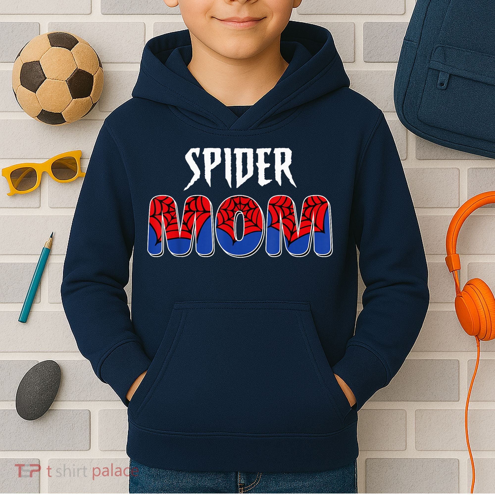 Funny Spider Mom For W.O.M.E.N. .G.I.R.L.S Love Funny Spider Mom Kids Hoodie