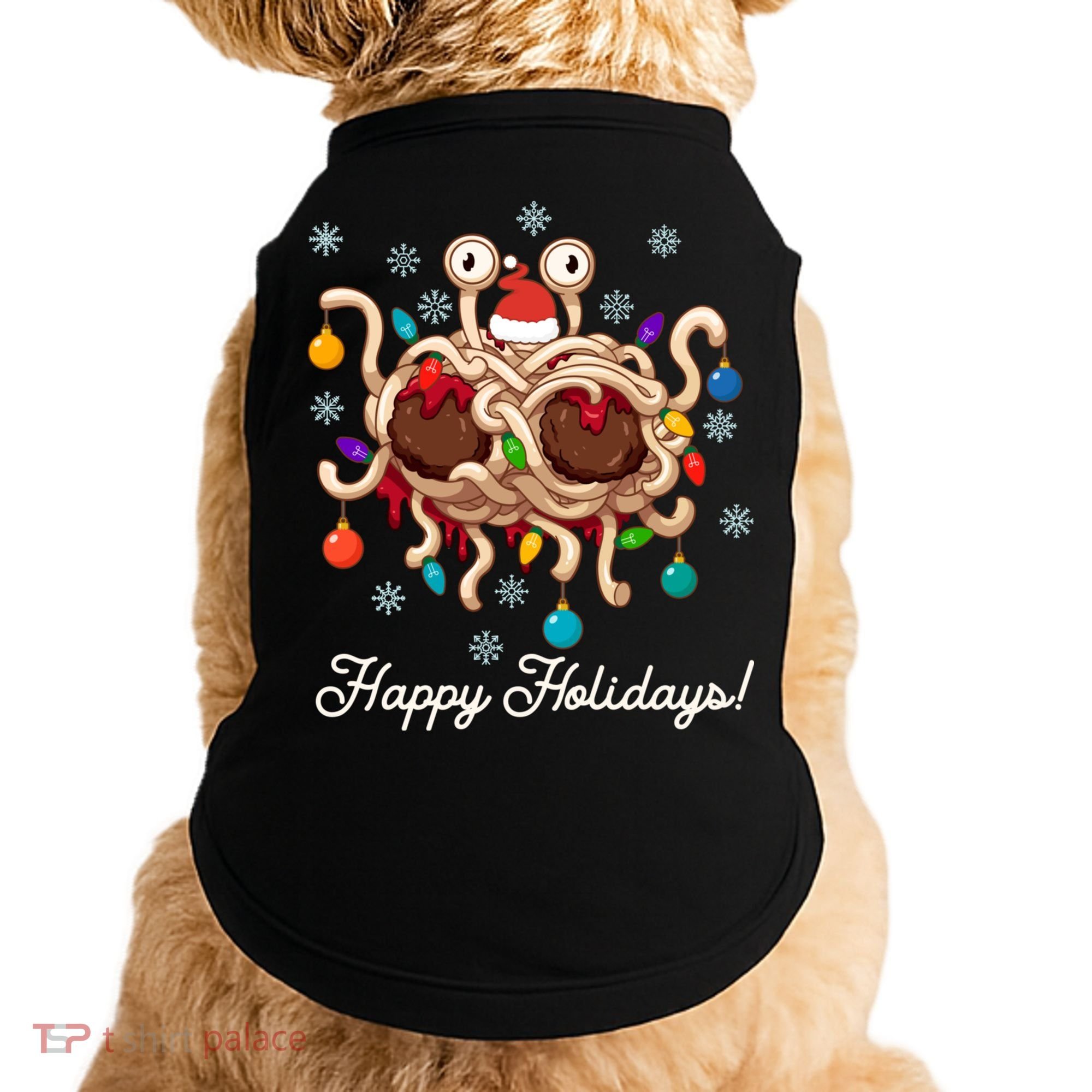 Flying Spaghetti Monster Fsm Christmas Happy Holidays Doggie Tank