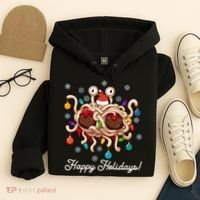 Flying Spaghetti Monster Fsm Christmas Happy Holidays Hoodie thumb 4