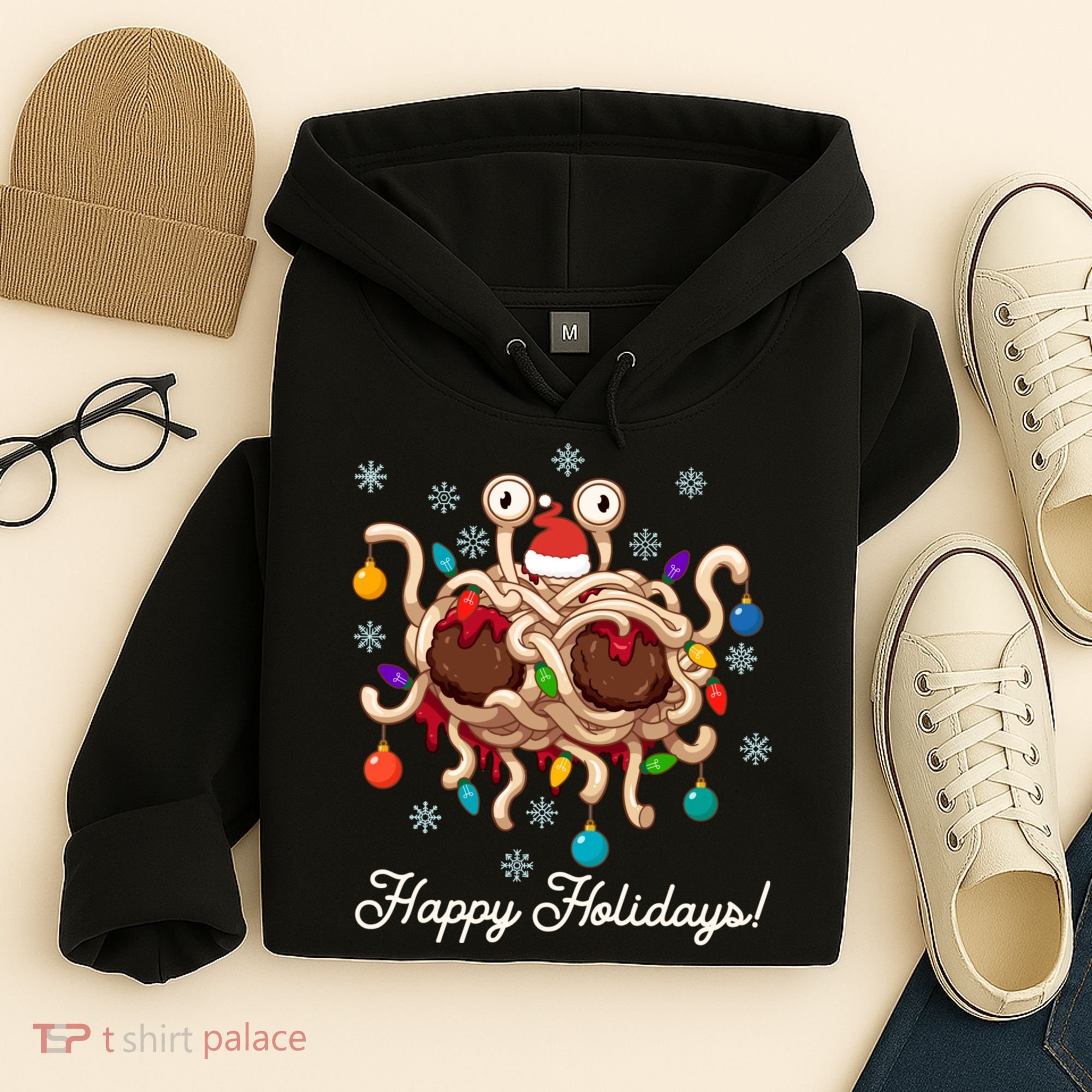 Flying Spaghetti Monster Fsm Christmas Happy Holidays Hoodie