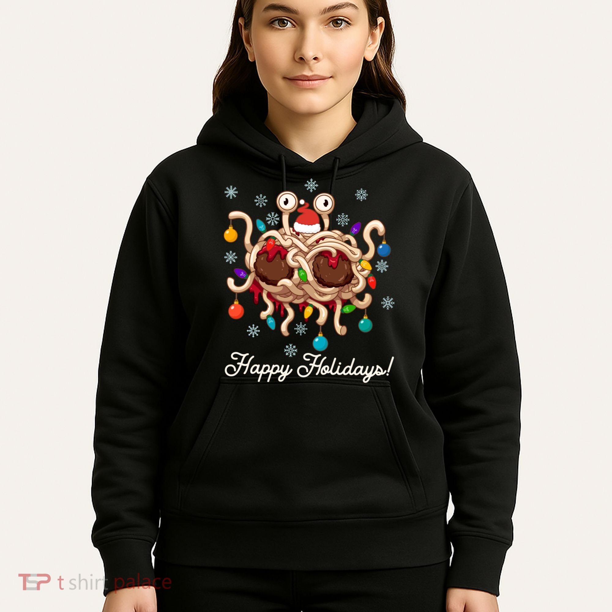 Flying Spaghetti Monster Fsm Christmas Happy Holidays Hoodie