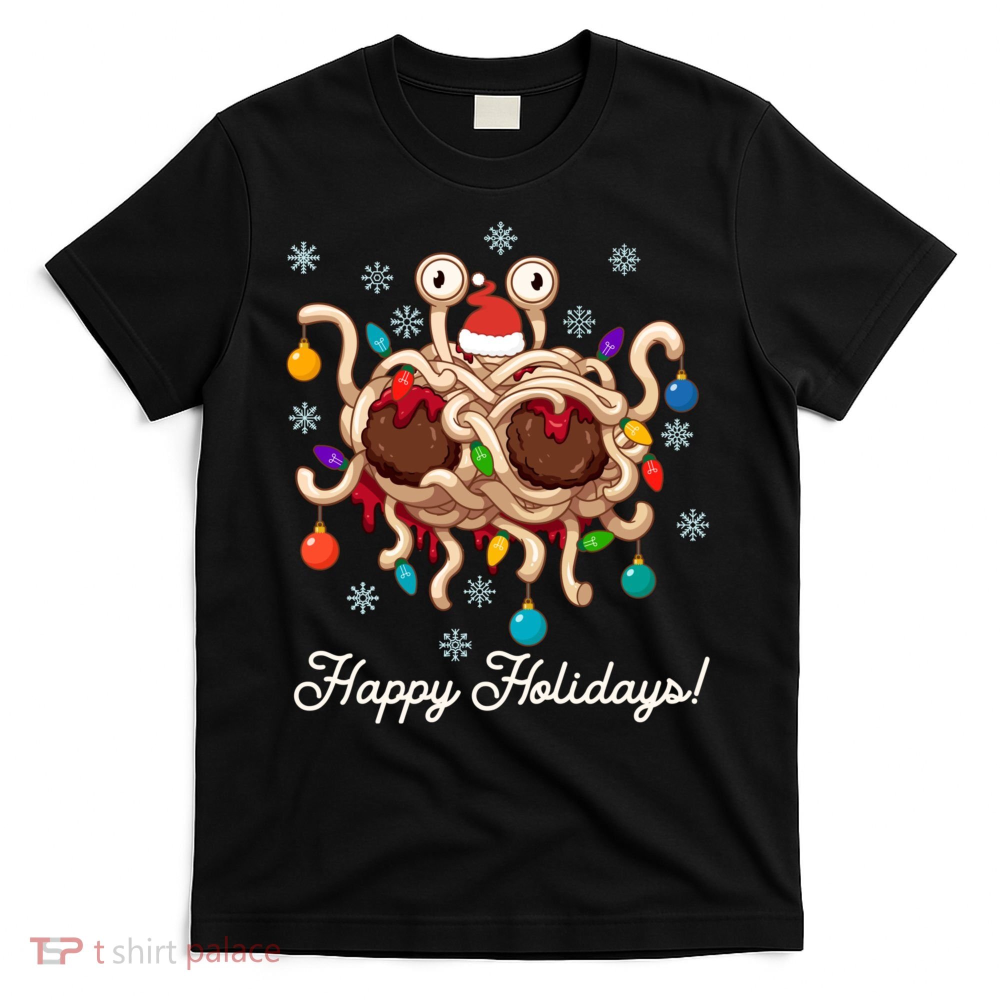 Flying Spaghetti Monster Fsm Christmas Happy Holidays T-Shirt
