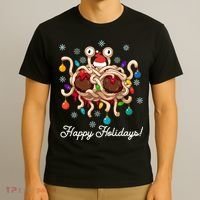 Flying Spaghetti Monster Fsm Christmas Happy Holidays T-Shirt thumb 3