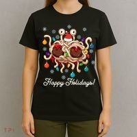 Flying Spaghetti Monster Fsm Christmas Happy Holidays T-Shirt thumb 4