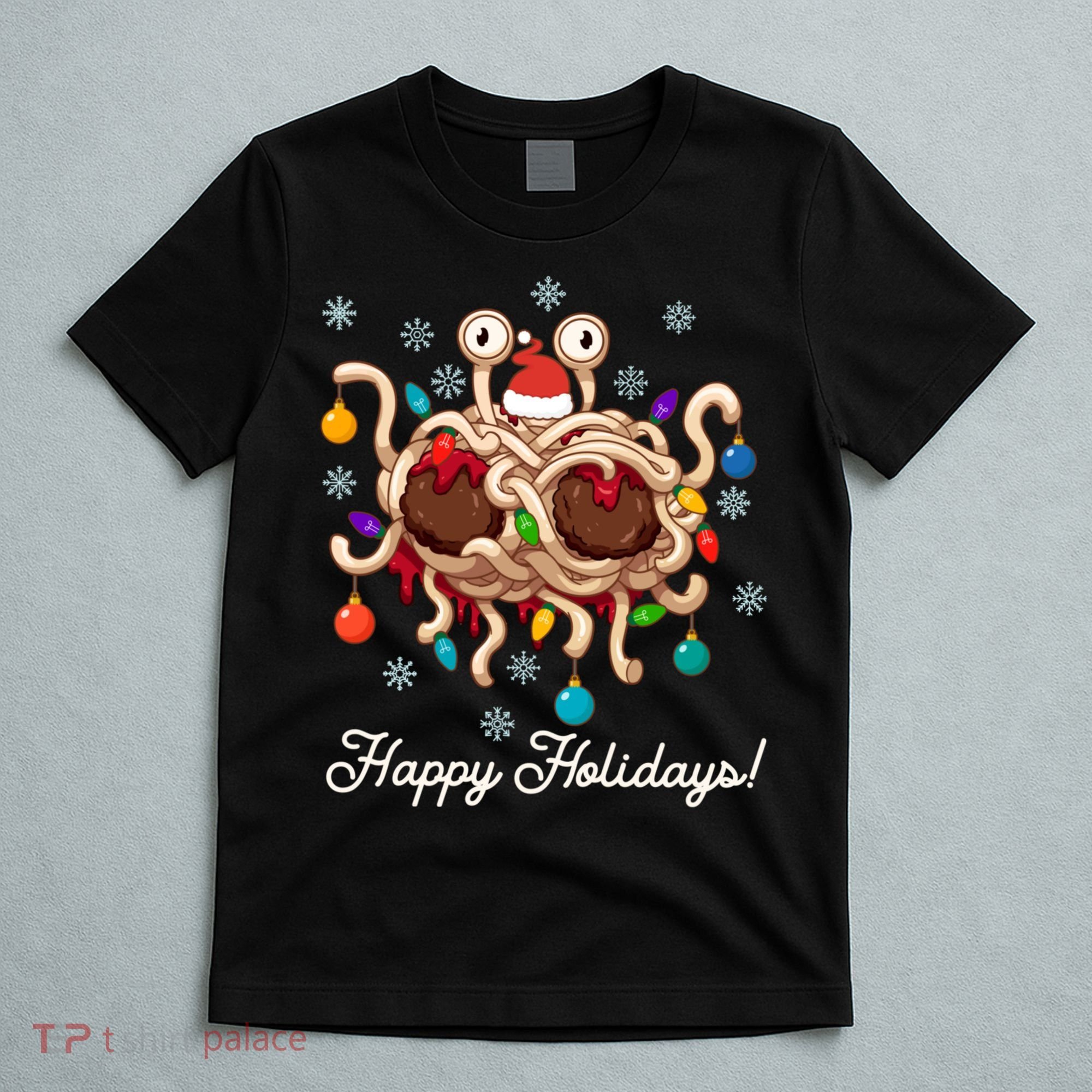 Flying Spaghetti Monster Fsm Christmas Happy Holidays T-Shirt