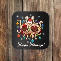 Flying Spaghetti Monster Fsm Christmas Happy Holidays Coaster thumb 0