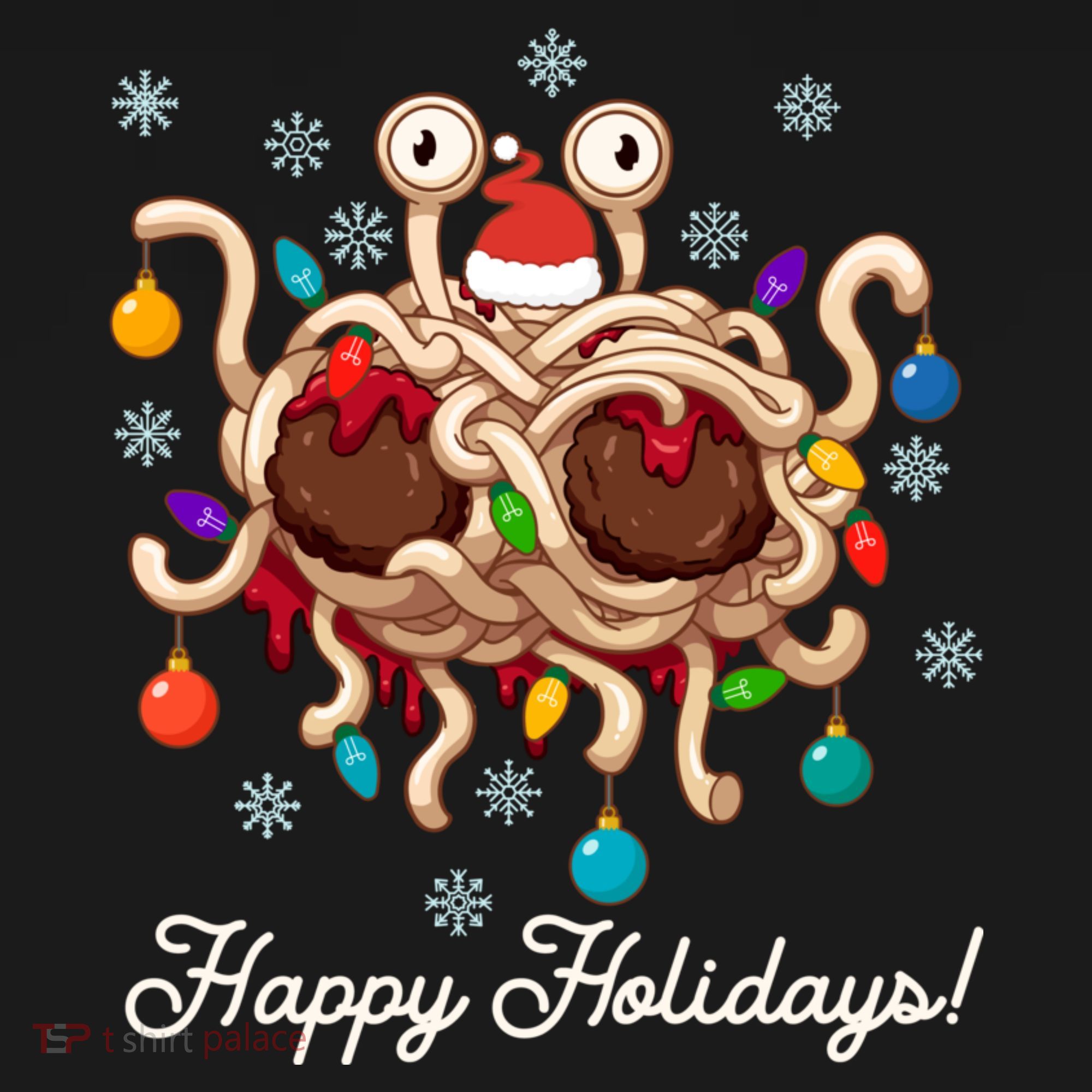 Flying Spaghetti Monster Fsm Christmas Happy Holidays Mousepad