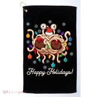 Flying Spaghetti Monster Fsm Christmas Happy Holidays Golf Towel thumb 0