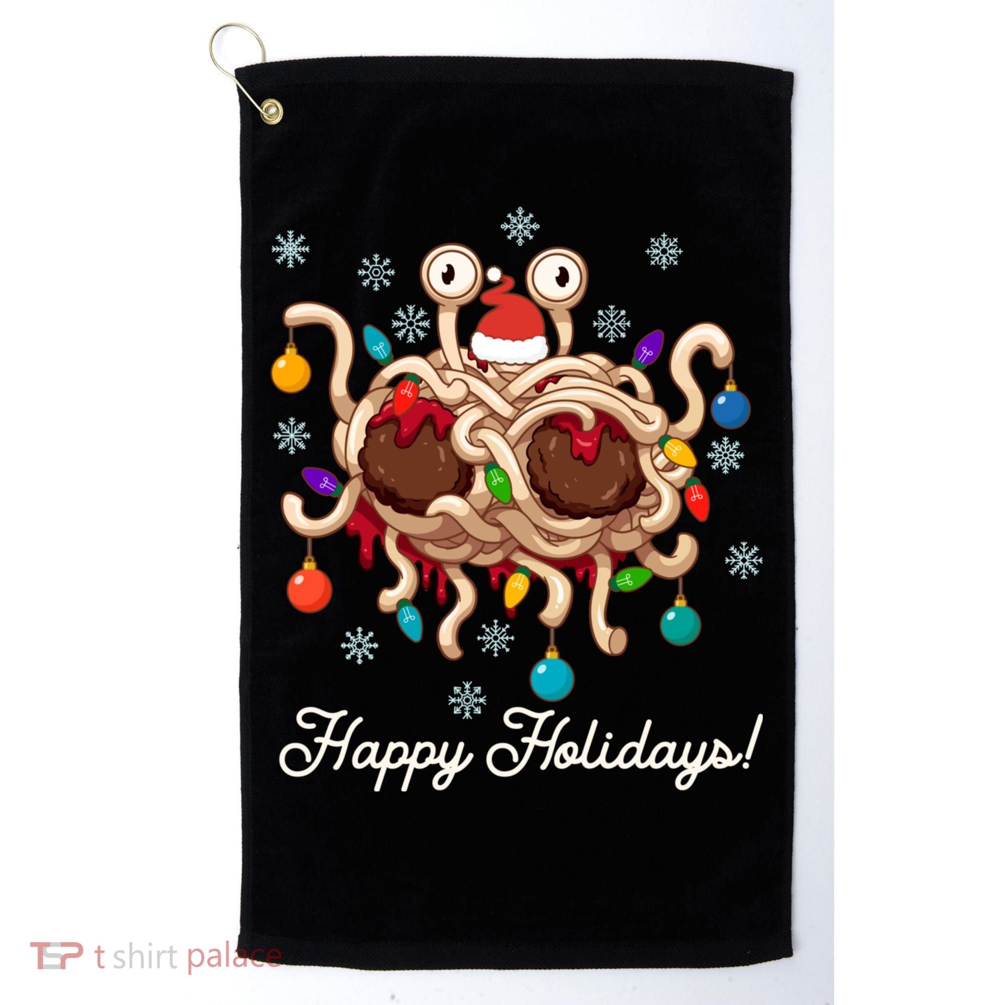 Flying Spaghetti Monster Fsm Christmas Happy Holidays Golf Towel