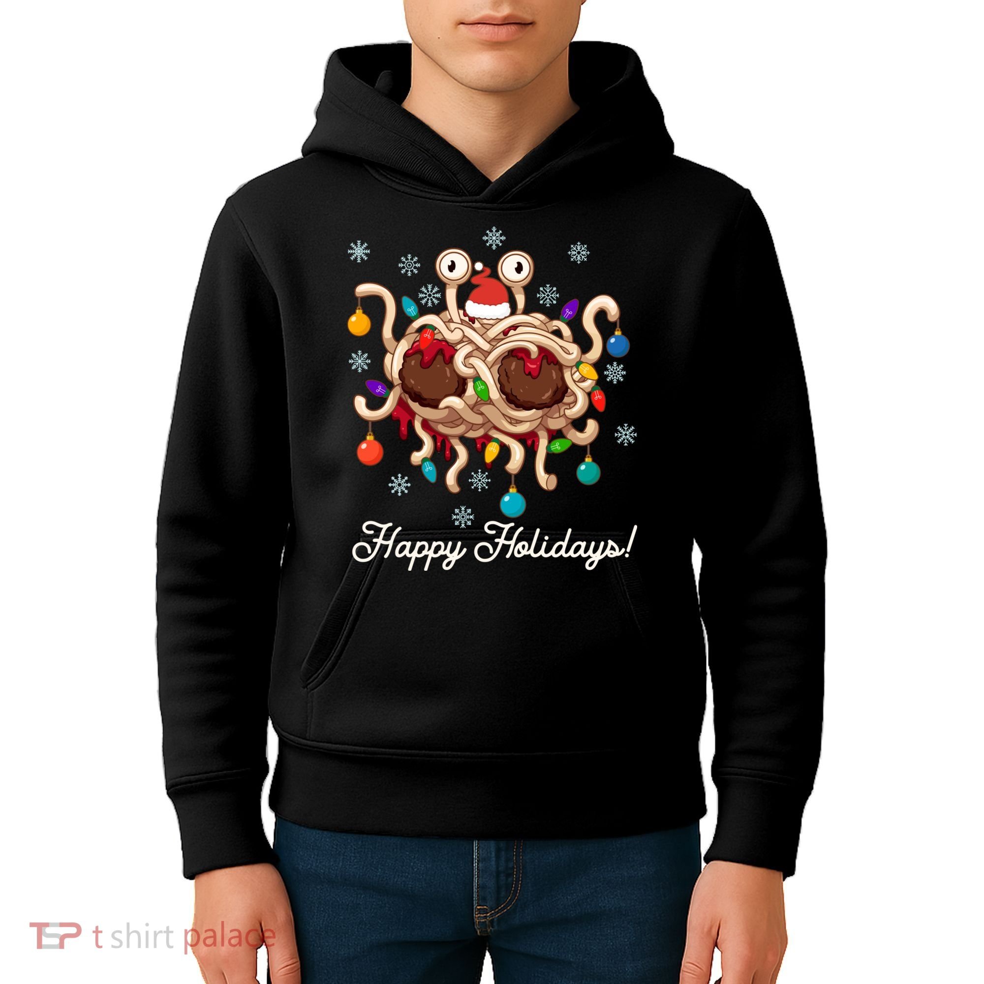 Flying Spaghetti Monster Fsm Christmas Happy Holidays Kids Hoodie