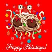 Flying Spaghetti Monster Fsm Christmas Happy Holidays Santa Hat thumb 1