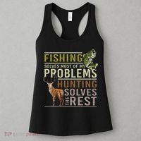 Fishing Solves Most Of My Problems Hunting Women's Tank Top thumb 3