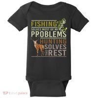 Fishing Solves Most Of My Problems Hunting Baby Bodysuit thumb 0