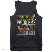 Fishing Solves Most Of My Problems Hunting Tank Top thumb 0