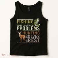 Fishing Solves Most Of My Problems Hunting Tank Top thumb 2