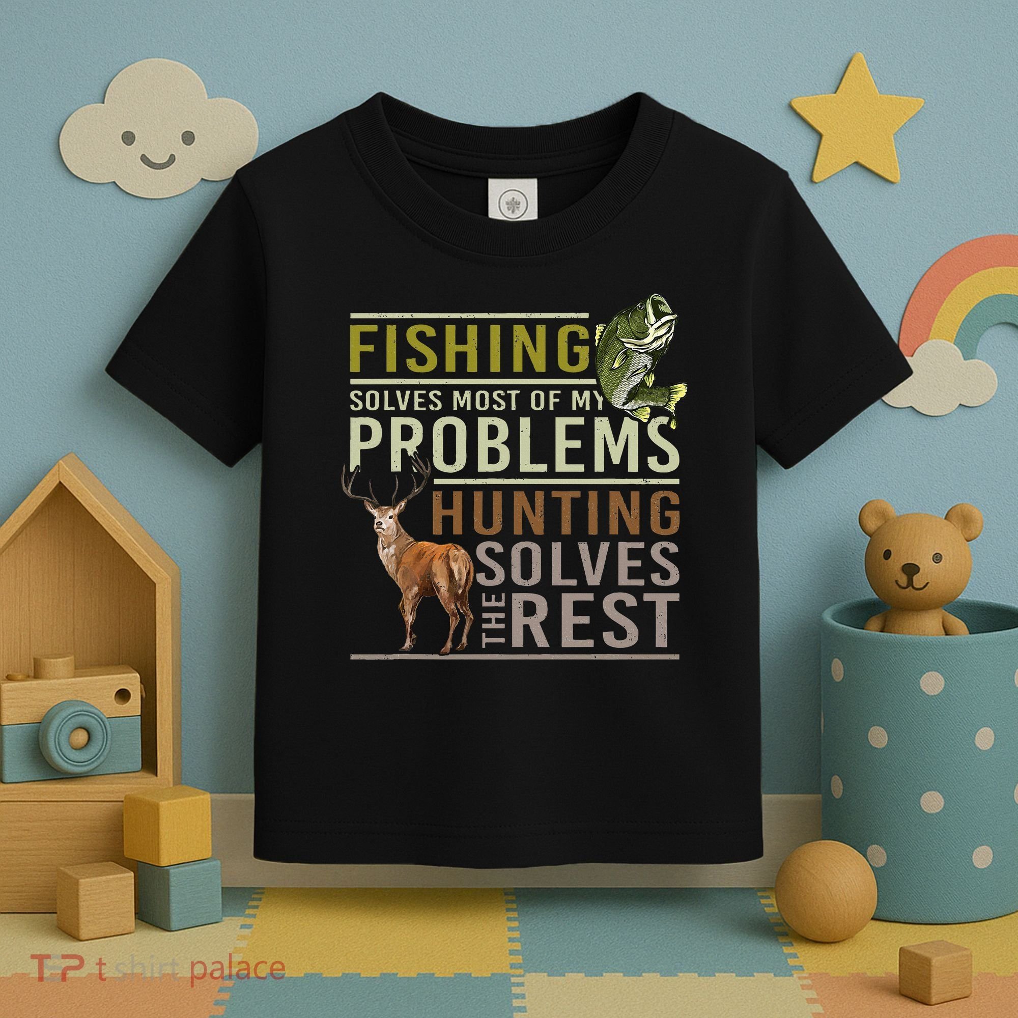 Fishing Solves Most Of My Problems Hunting Toddler T-Shirt