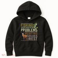 Fishing Solves Most Of My Problems Hunting Kids Hoodie thumb 0