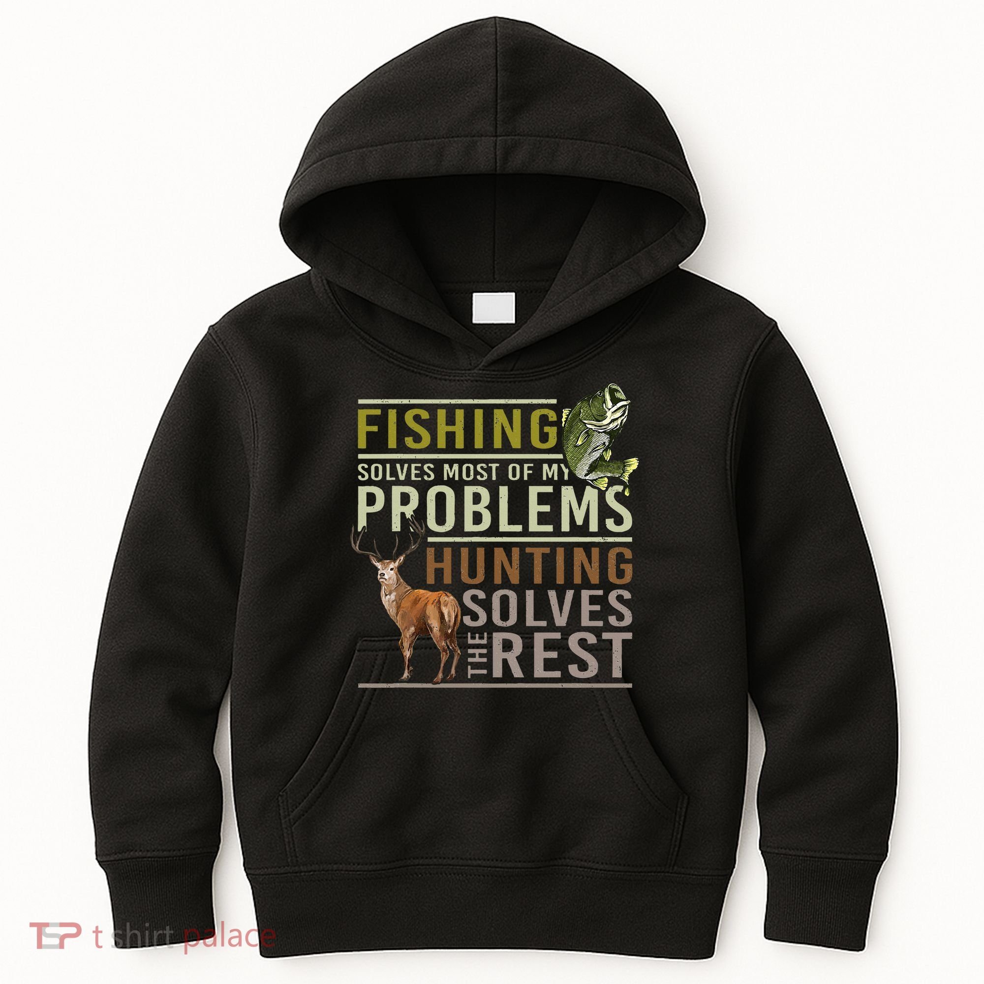 Fishing Solves Most Of My Problems Hunting Kids Hoodie