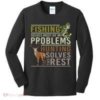 Fishing Solves Most Of My Problems Hunting Kids Long Sleeve Shirt thumb 0