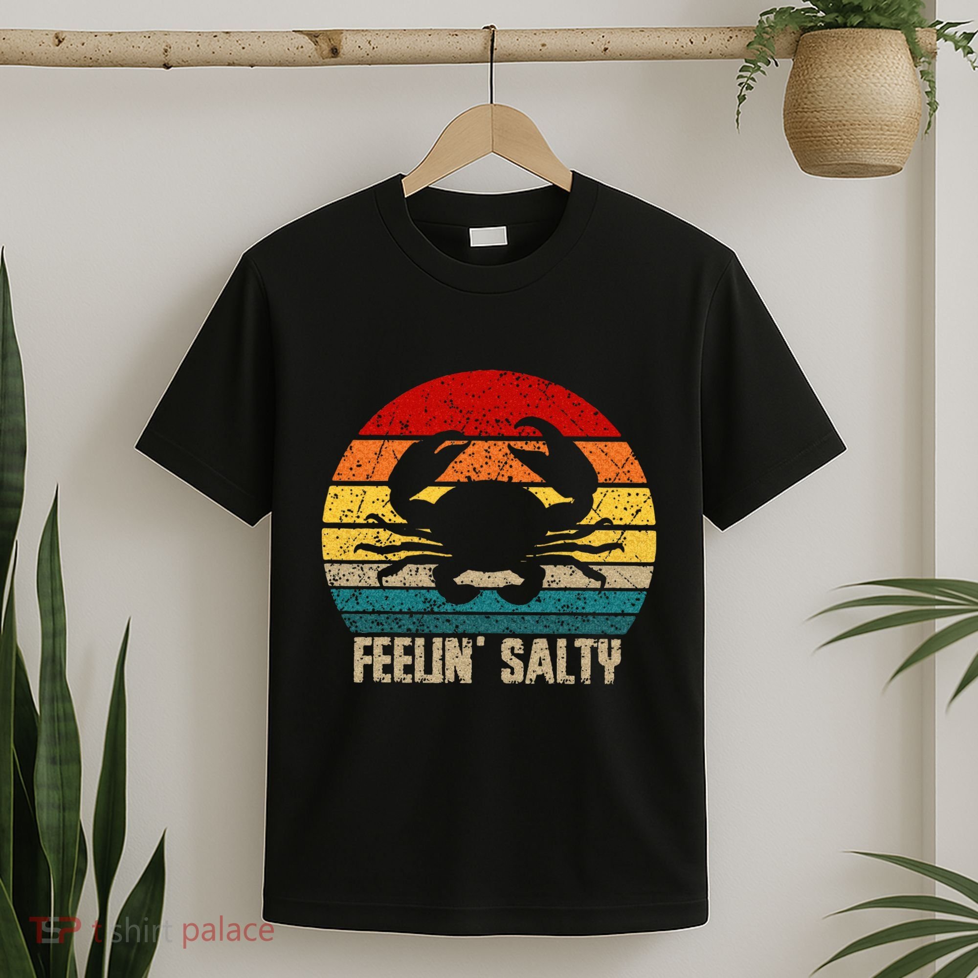 Feelin Salty Maryland Crab Sunset Graphic T-Shirt