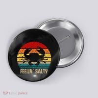 Feelin Salty Maryland Crab Sunset Graphic Button thumb 0