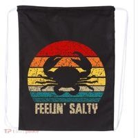 Feelin Salty Maryland Crab Sunset Graphic Drawstring Bag thumb 0