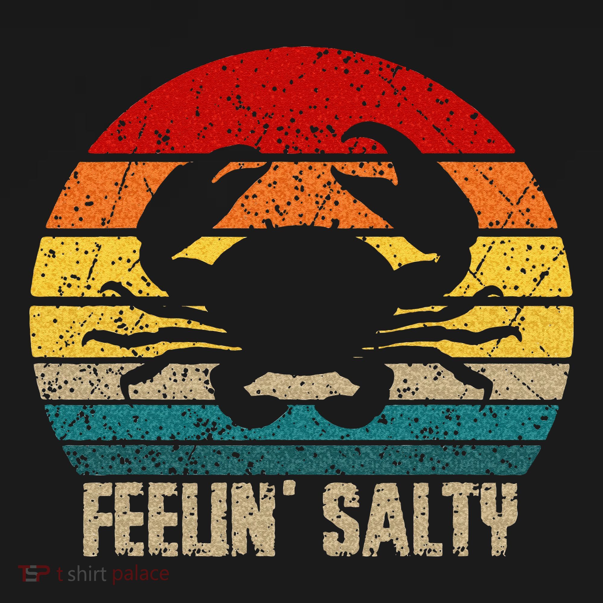 Feelin Salty Maryland Crab Sunset Graphic Baby Bodysuit